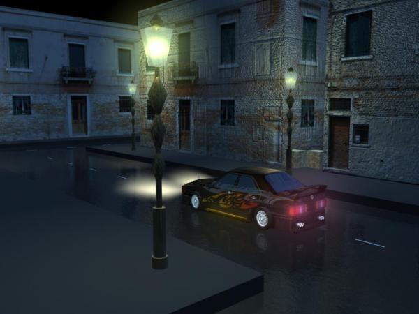 Mercedes 190e tuned in the dark 3D and 2D Art ShareCG