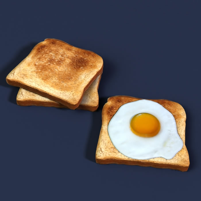 Fried eggs & toast Poser ShareCG