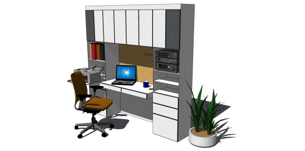 Furniture Computer Media Workstation 3d Model Sharecg